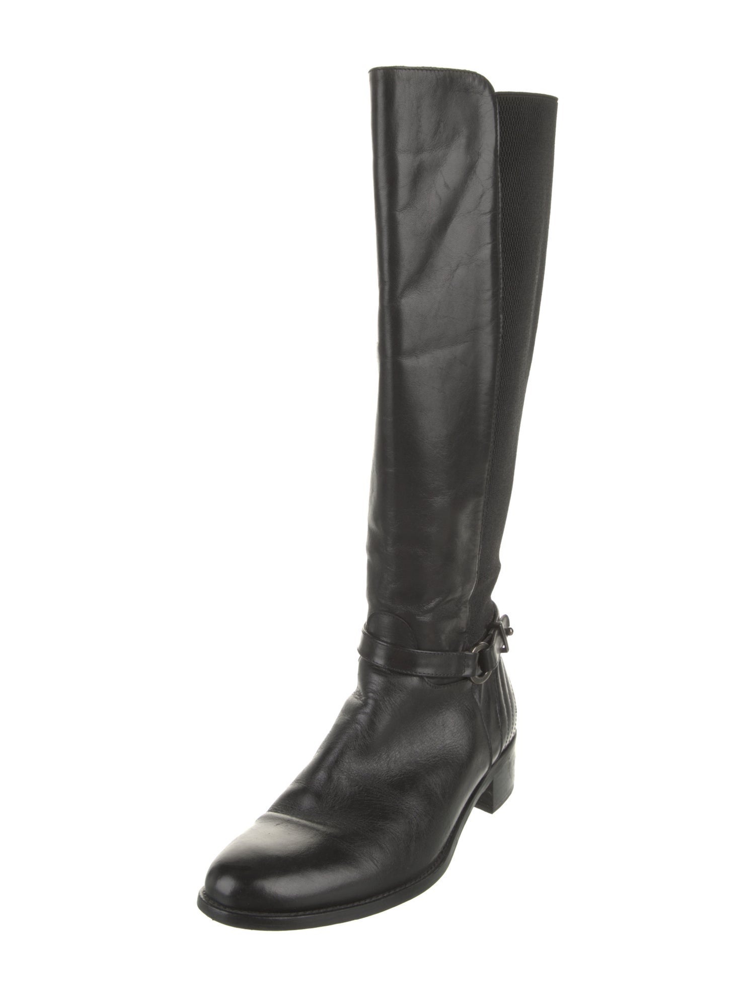 Aquatalia Quilted Pattern Leather Riding Boots