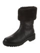 Aquatalia Leather Faux Fur Trim Rain Boots