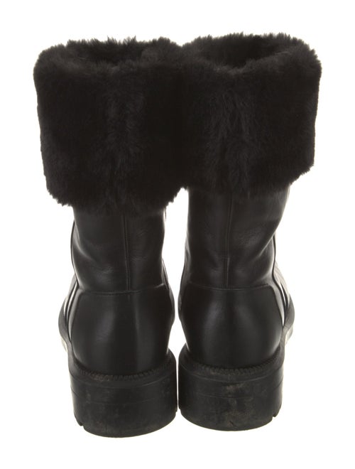 Aquatalia Leather Faux Fur Trim Rain Boots