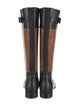 Aquatalia Leather Colorblock Pattern Riding Boots