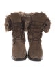 Aquatalia Suede Faux Fur Trim Lace-Up Boots