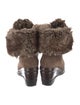 Aquatalia Suede Faux Fur Trim Lace-Up Boots