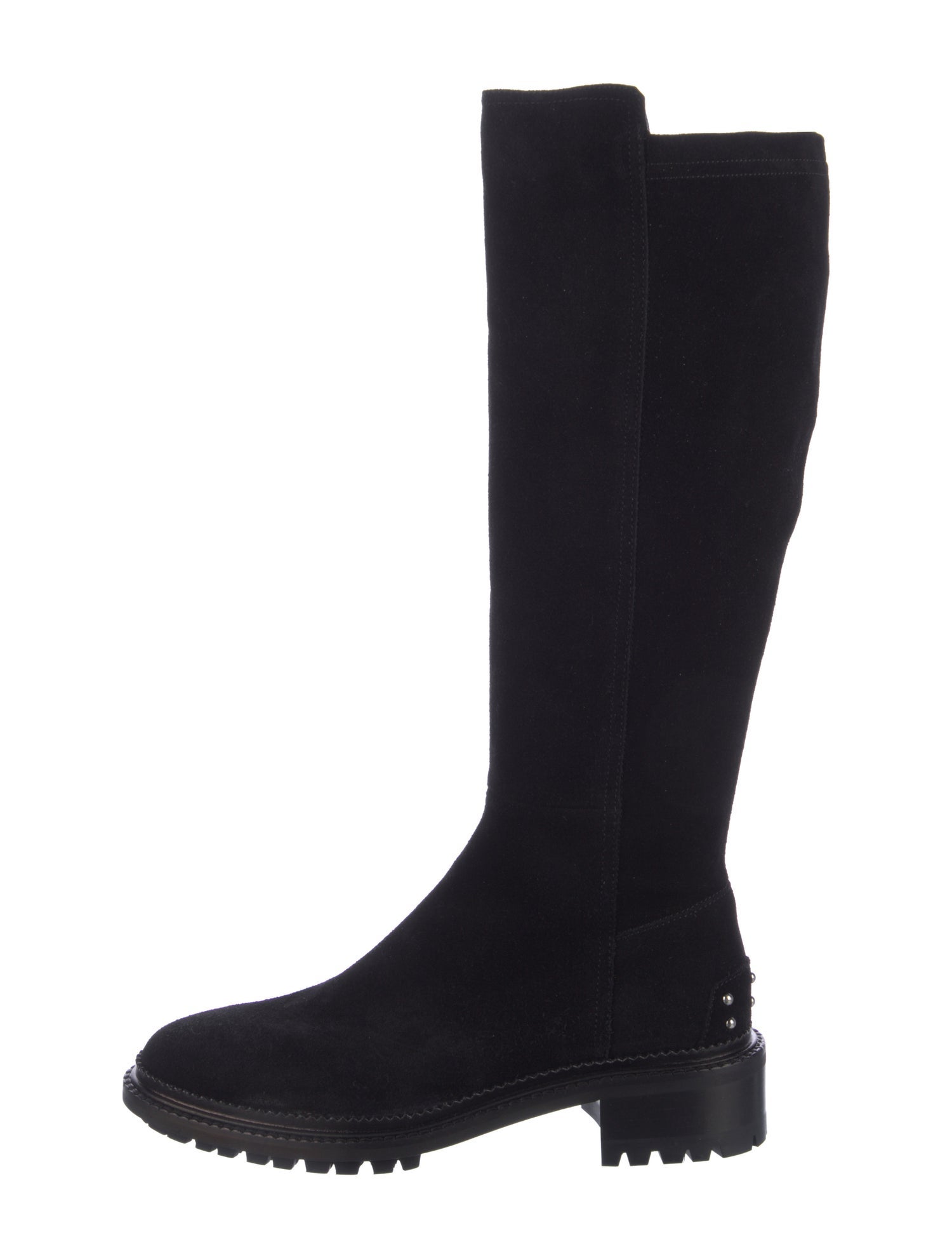 Aquatalia Suede Studded Accents Riding Boots
