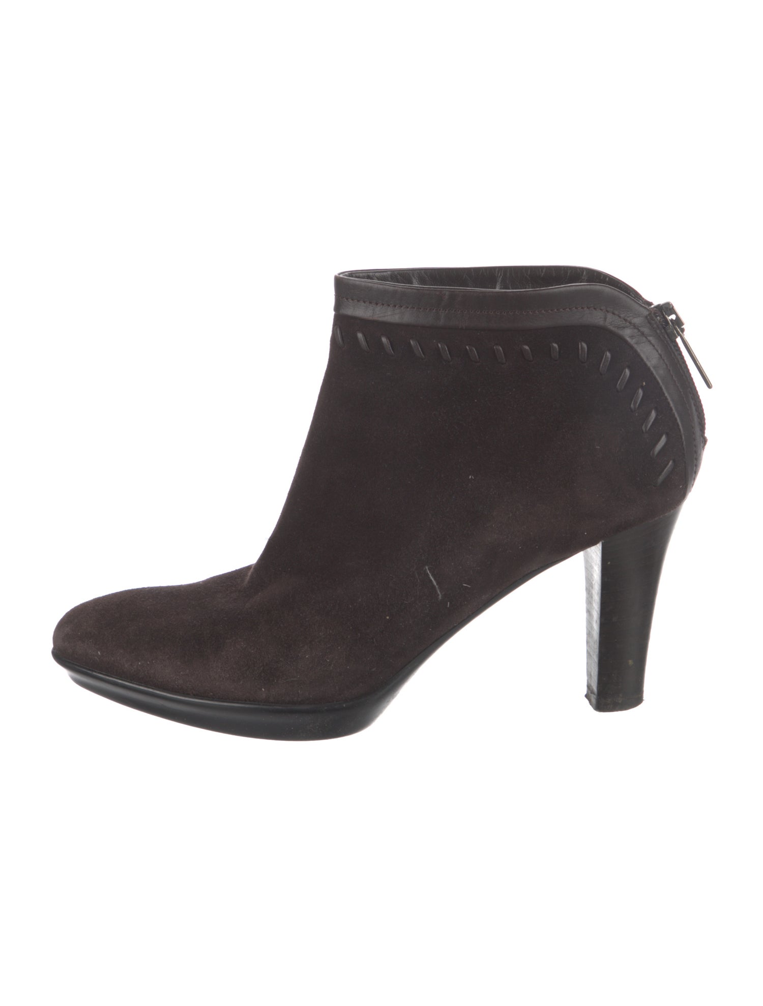 Aquatalia Suede Whipstitch Trim Boots