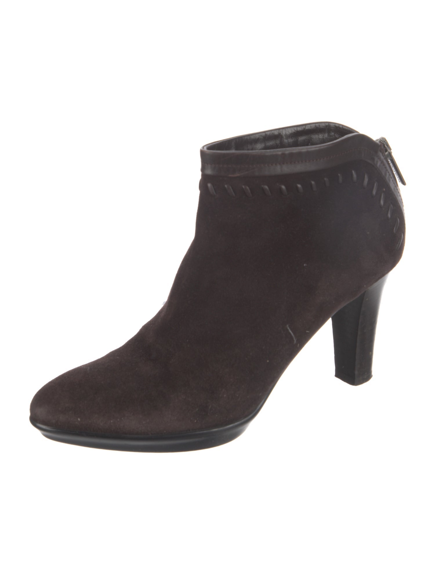 Aquatalia Suede Whipstitch Trim Boots