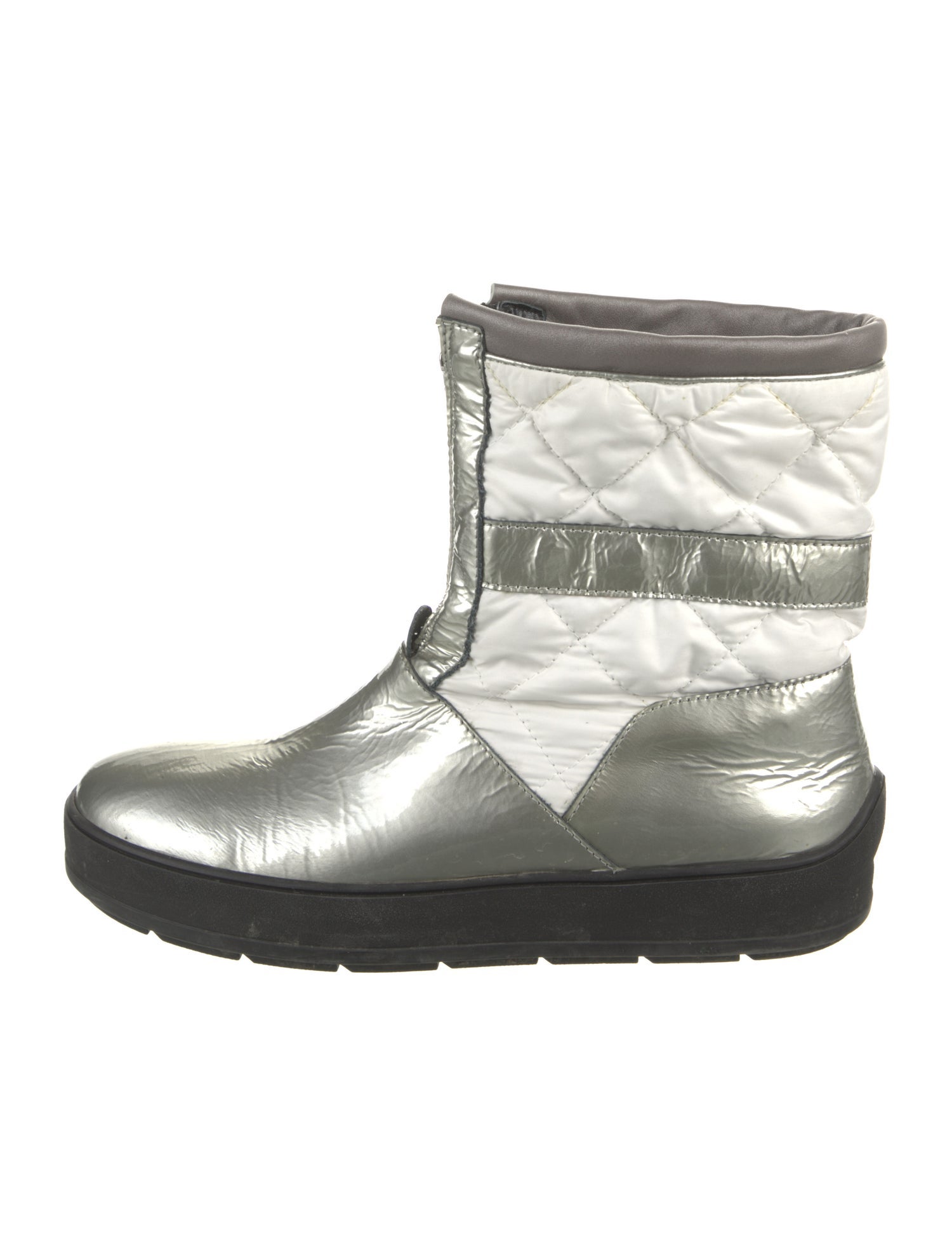 Aquatalia Leather Colorblock Pattern Moto Boots