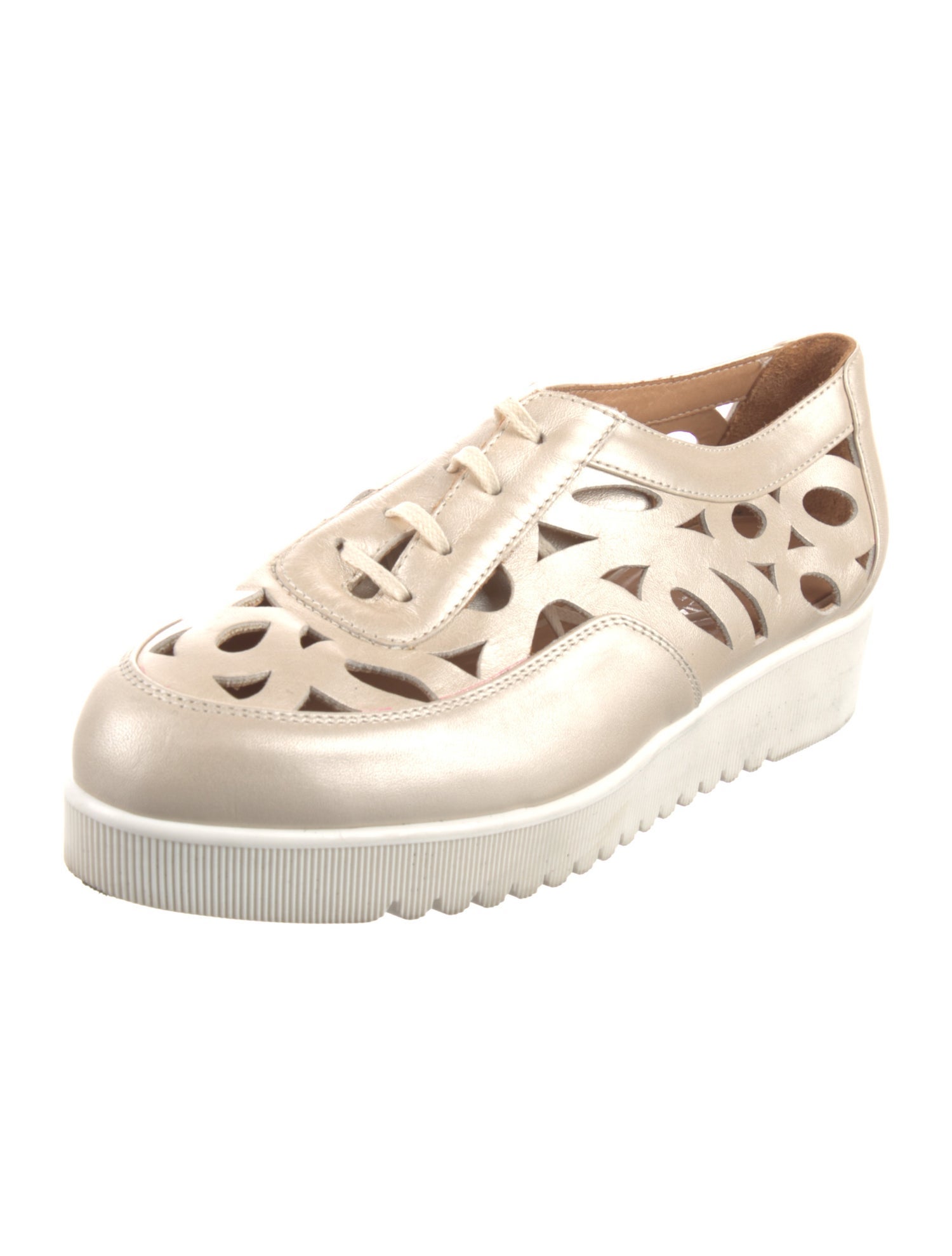 Aquatalia Leather Cutout Accent Sneakers