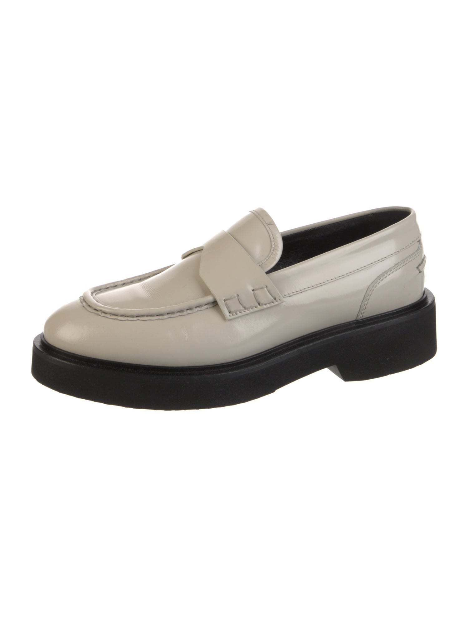 Aquatalia Patent Leather Braided Accents Loafers