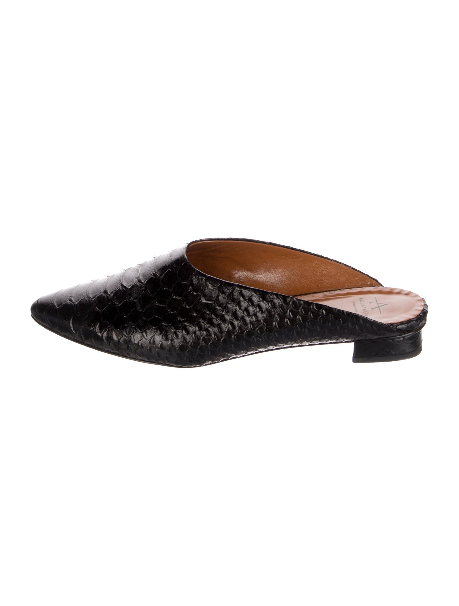 Aquatalia Embossed Leather Mules