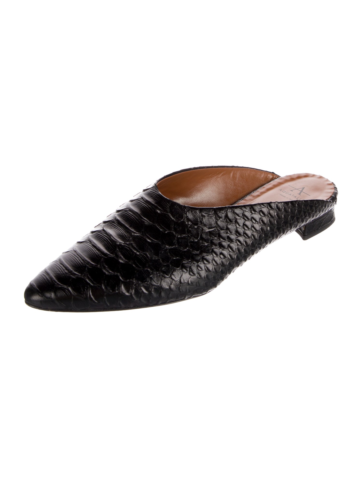 Aquatalia Embossed Leather Mules