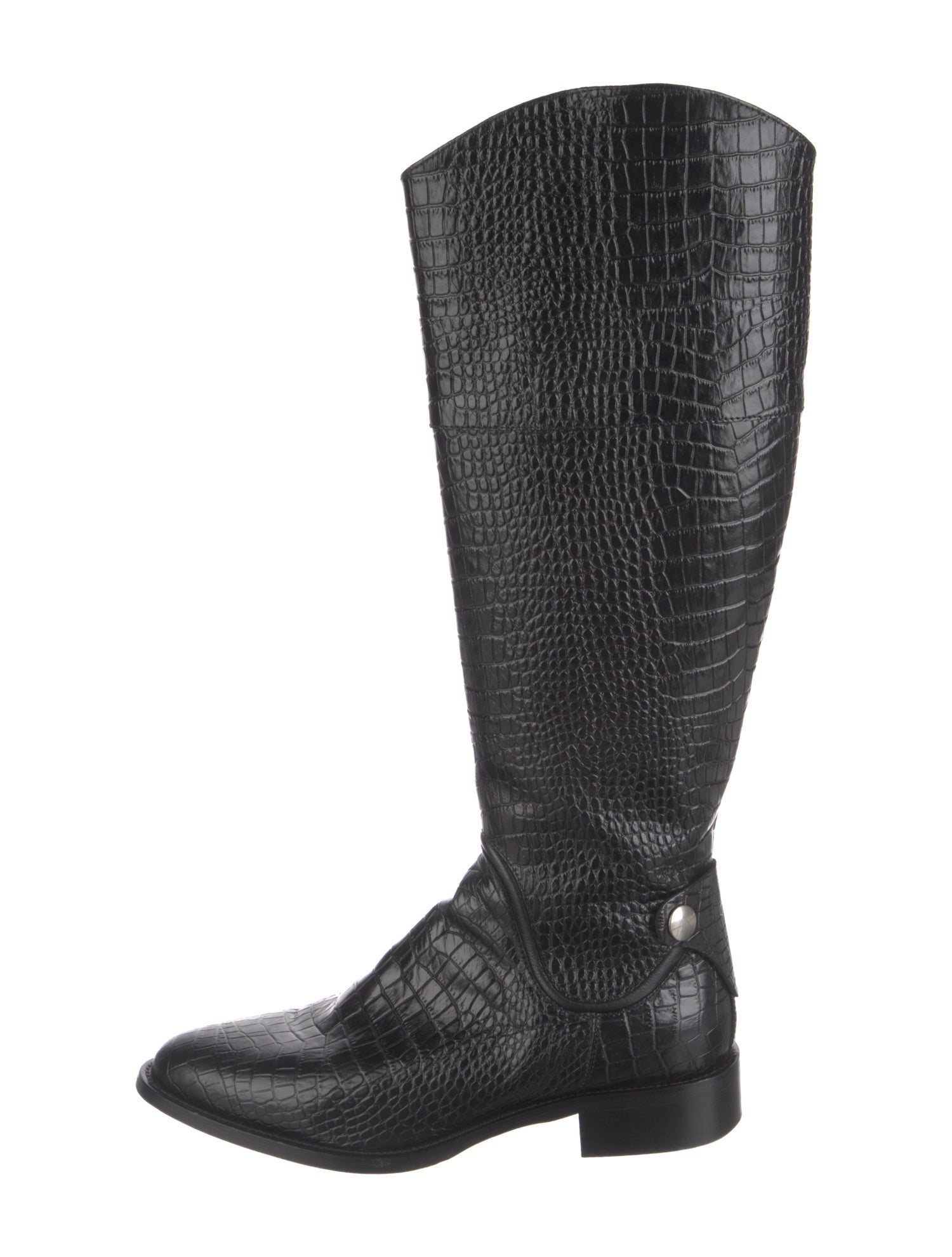 Aquatalia Embossed Leather Riding Boots