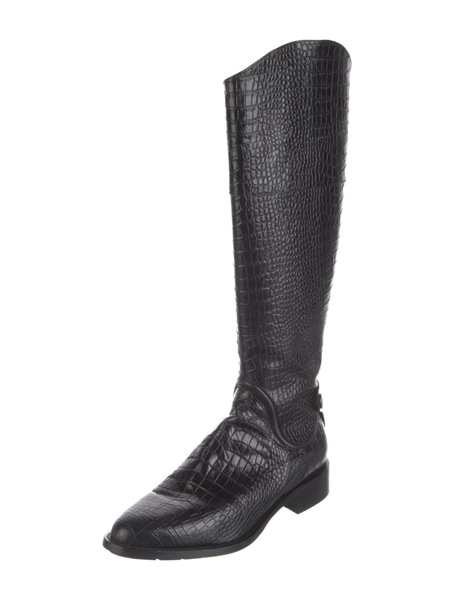 Aquatalia Embossed Leather Riding Boots