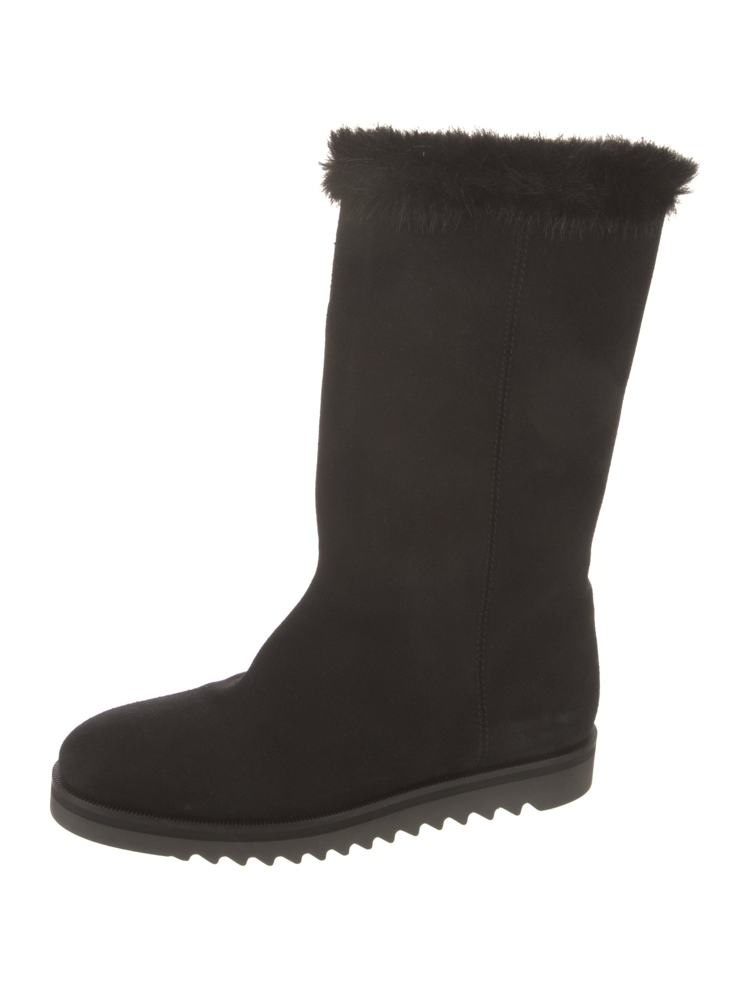 Aquatalia Suede Faux Fur Trim Boots