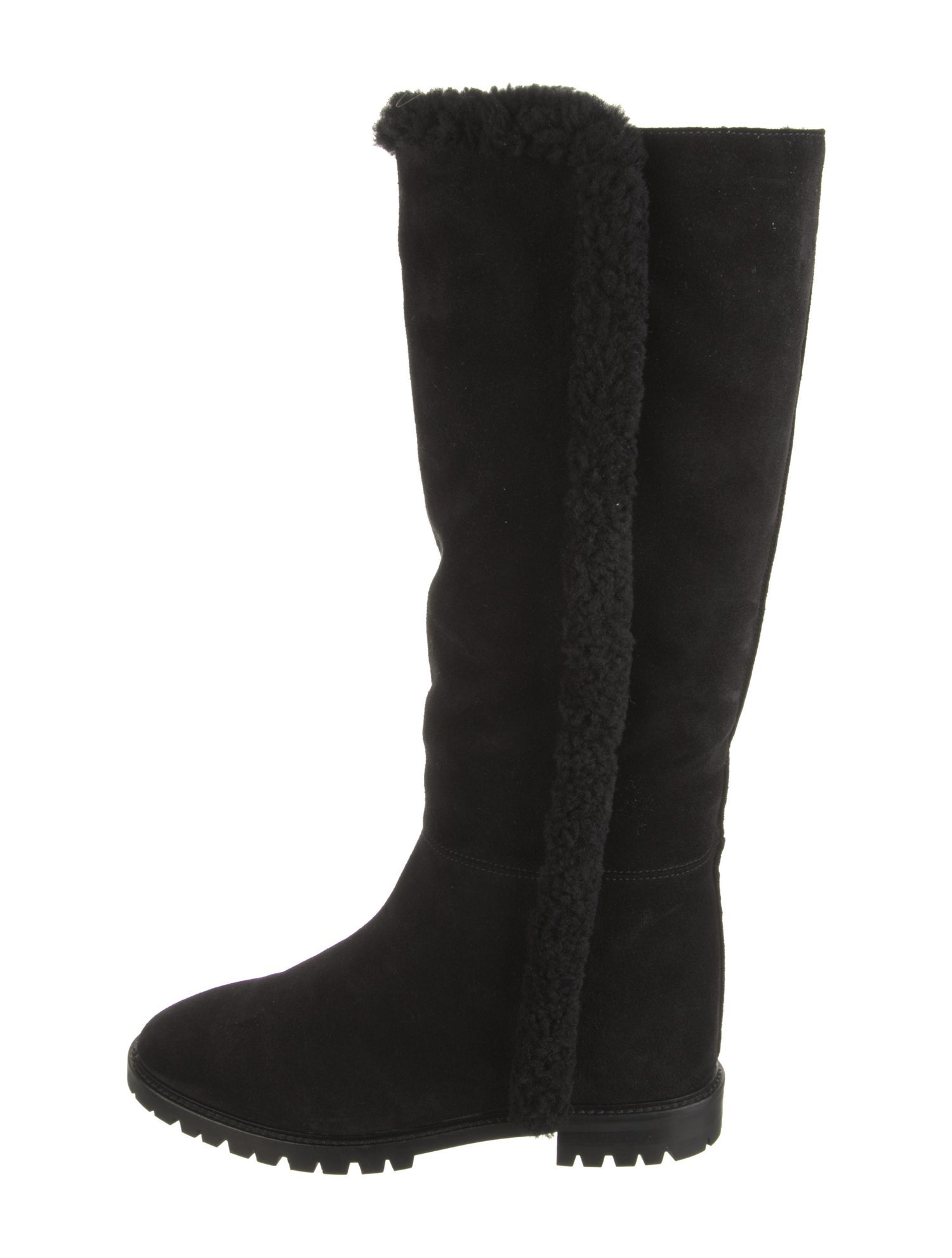 Aquatalia Suede Fur Trim Boots