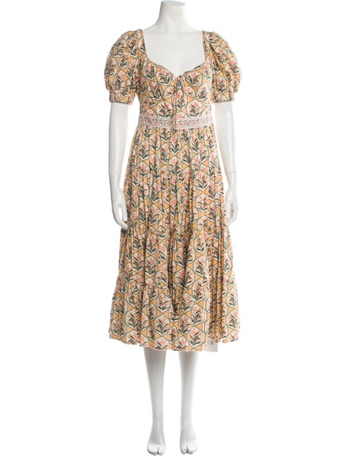 Agua by Agua Bendita Floral Print Midi Length Dress