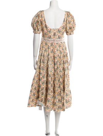 Agua by Agua Bendita Floral Print Midi Length Dress