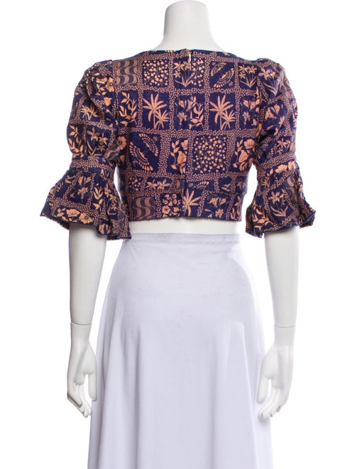Agua by Agua Bendita Linen Printed Crop Top