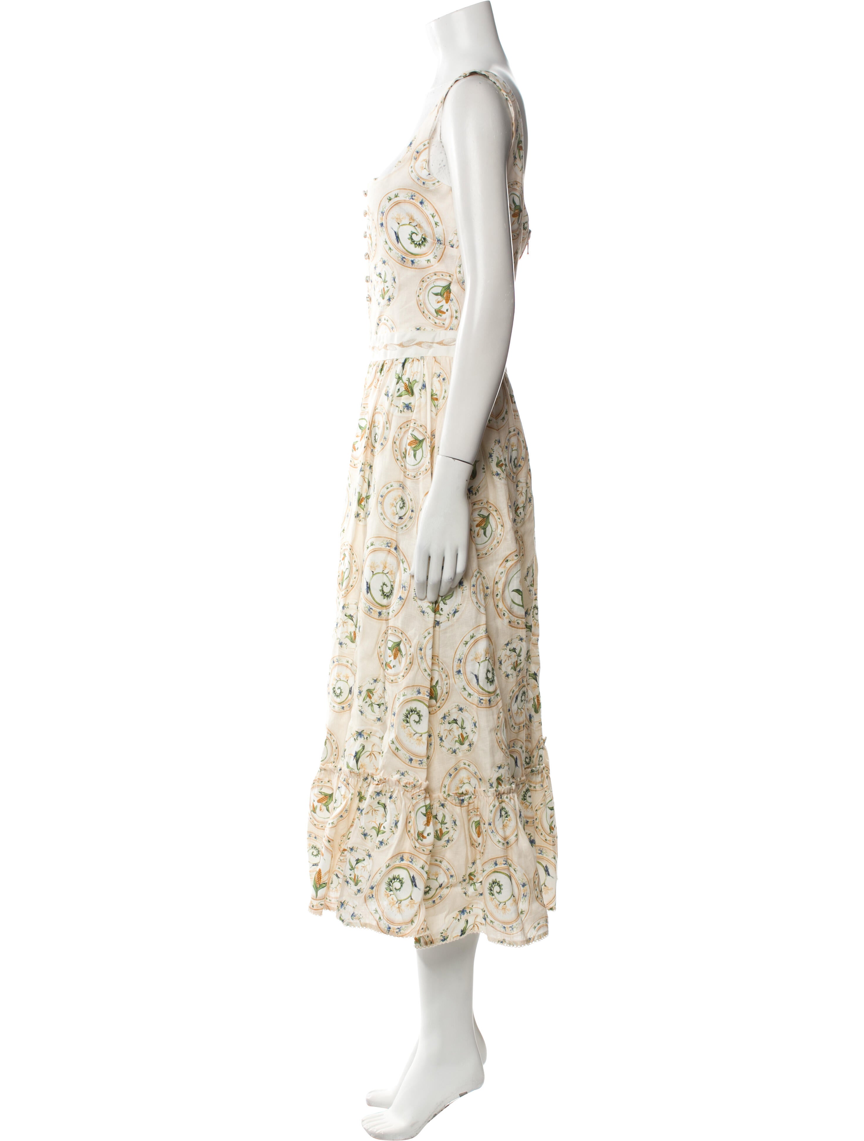 Agua by Agua Bendita Linen Midi Length Dress w/ Tags