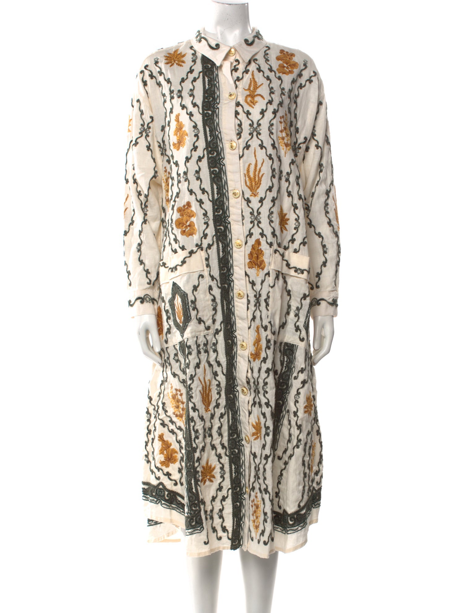 Agua by Agua Bendita Linen Midi Length Dress w/ Tags