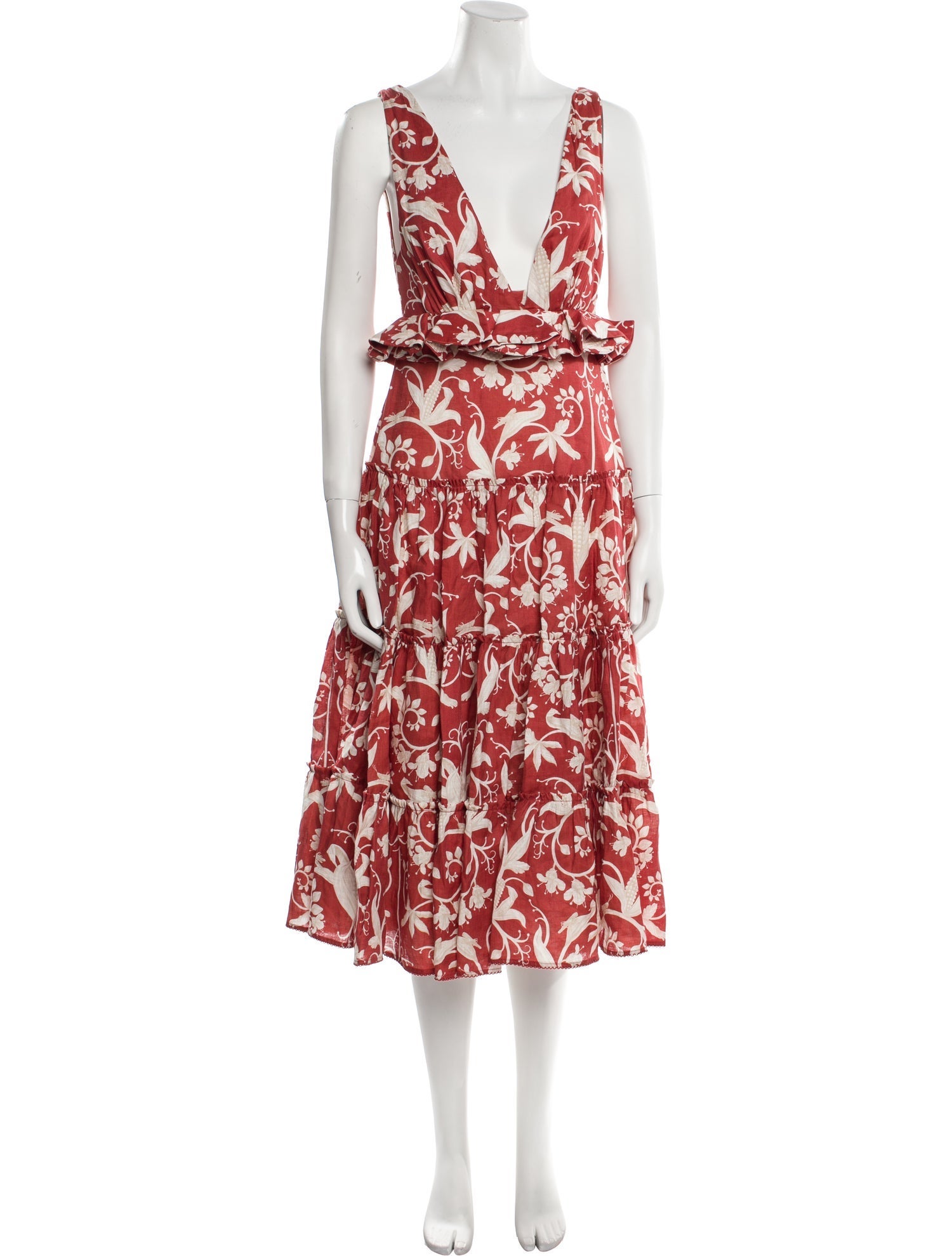 Agua by Agua Bendita Linen Midi Length Dress w/ Tags