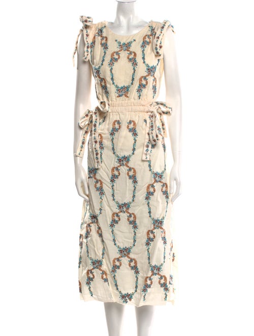 Agua by Agua Bendita Linen Midi Length Dress