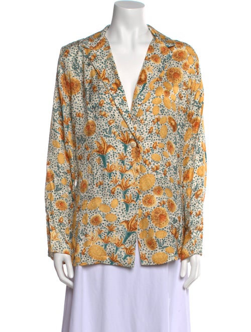 Agua by Agua Bendita Floral Print V-Neck Blouse