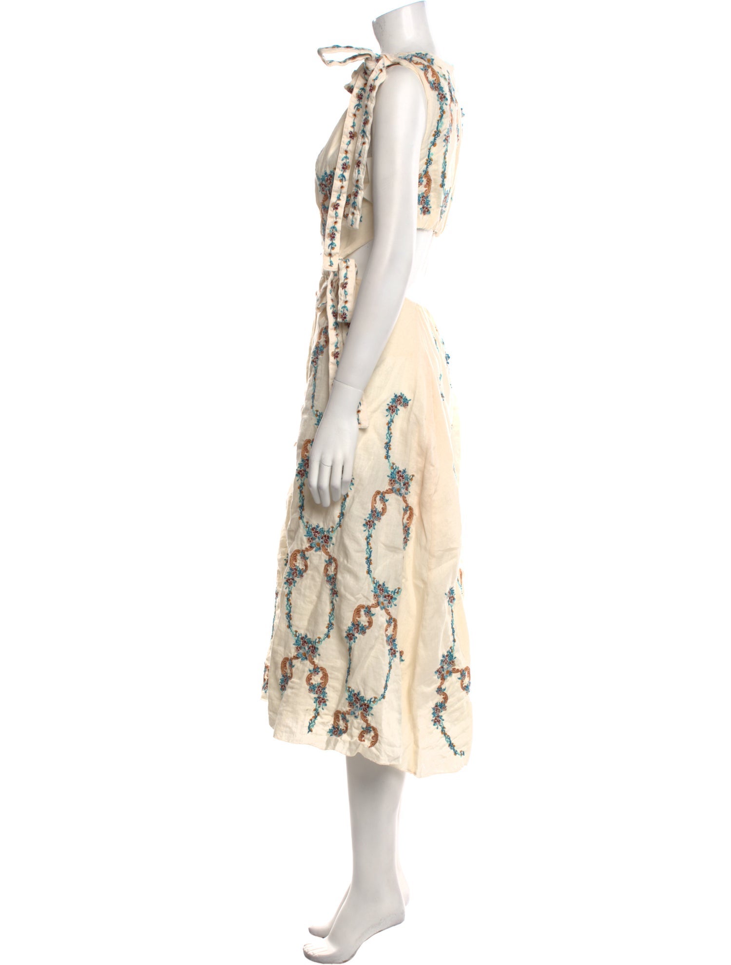 Agua by Agua Bendita Linen Midi Length Dress w/ Tags