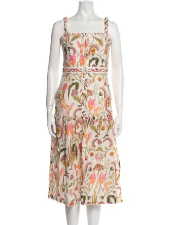 Agua by Agua Bendita Linen Midi Length Dress