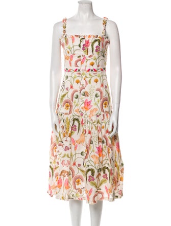 Agua by Agua Bendita Linen Midi Length Dress