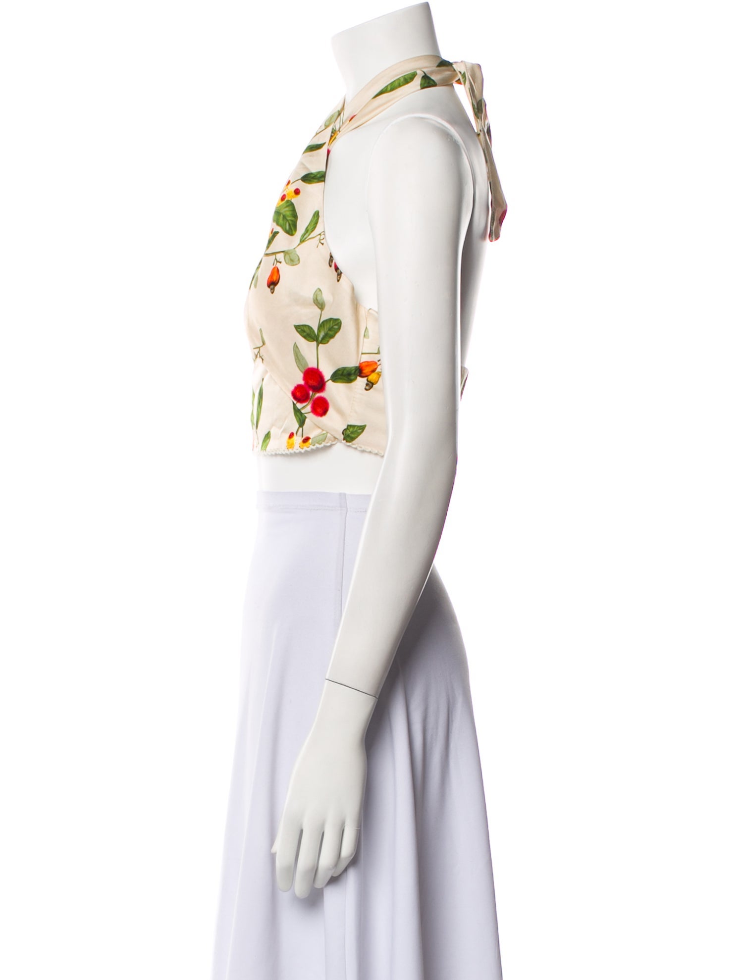 Agua by Agua Bendita Floral Print Halterneck Crop Top