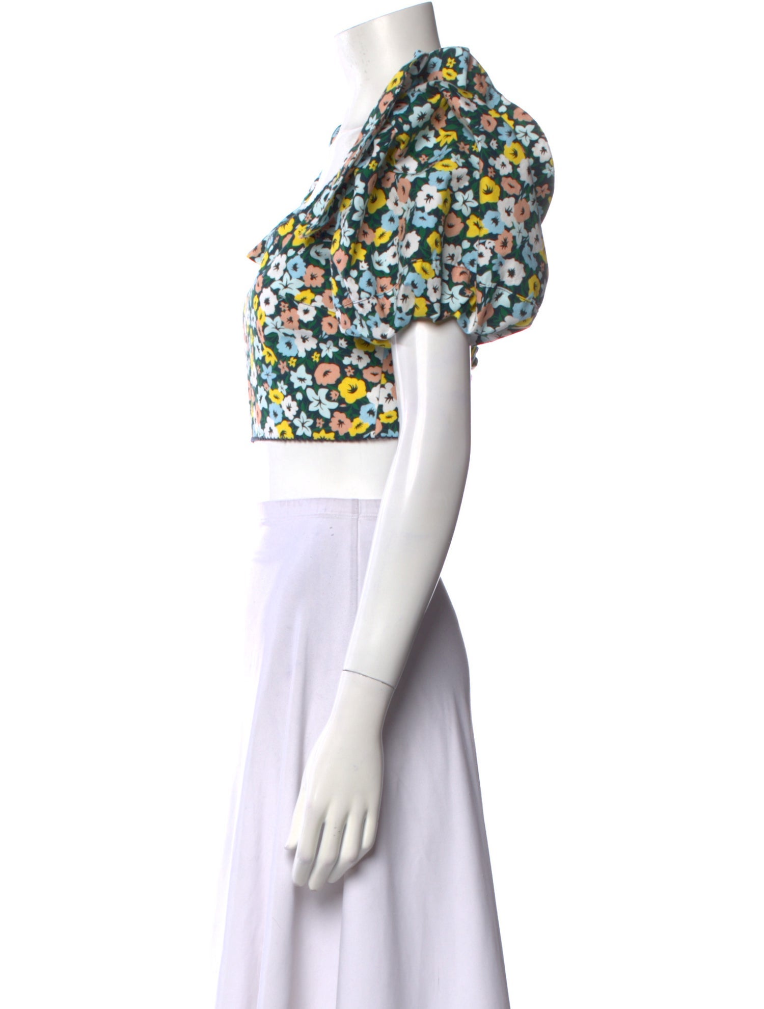Agua by Agua Bendita Floral Print Scoop Neck Crop Top