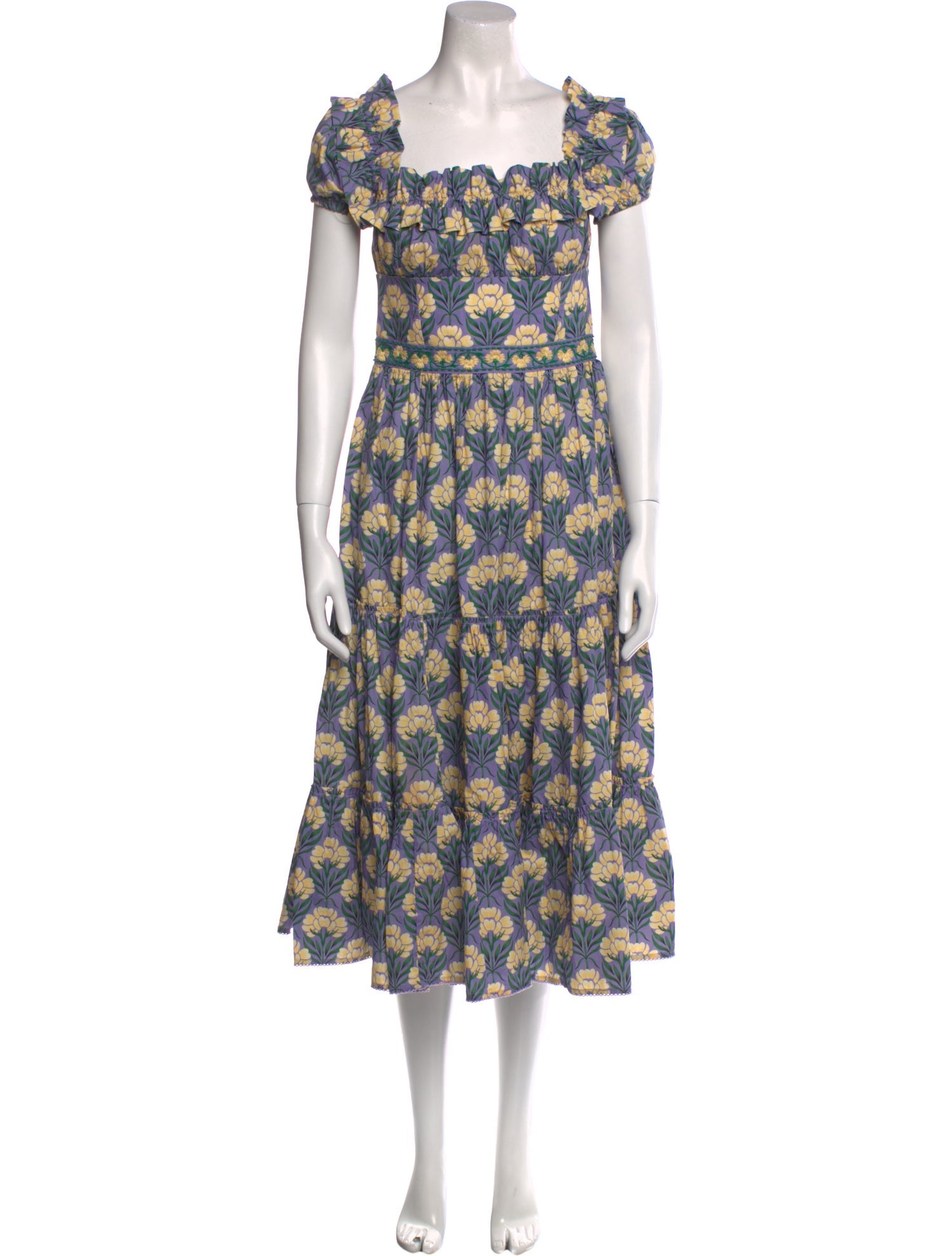 Agua by Agua Bendita Floral Print Midi Length Dress