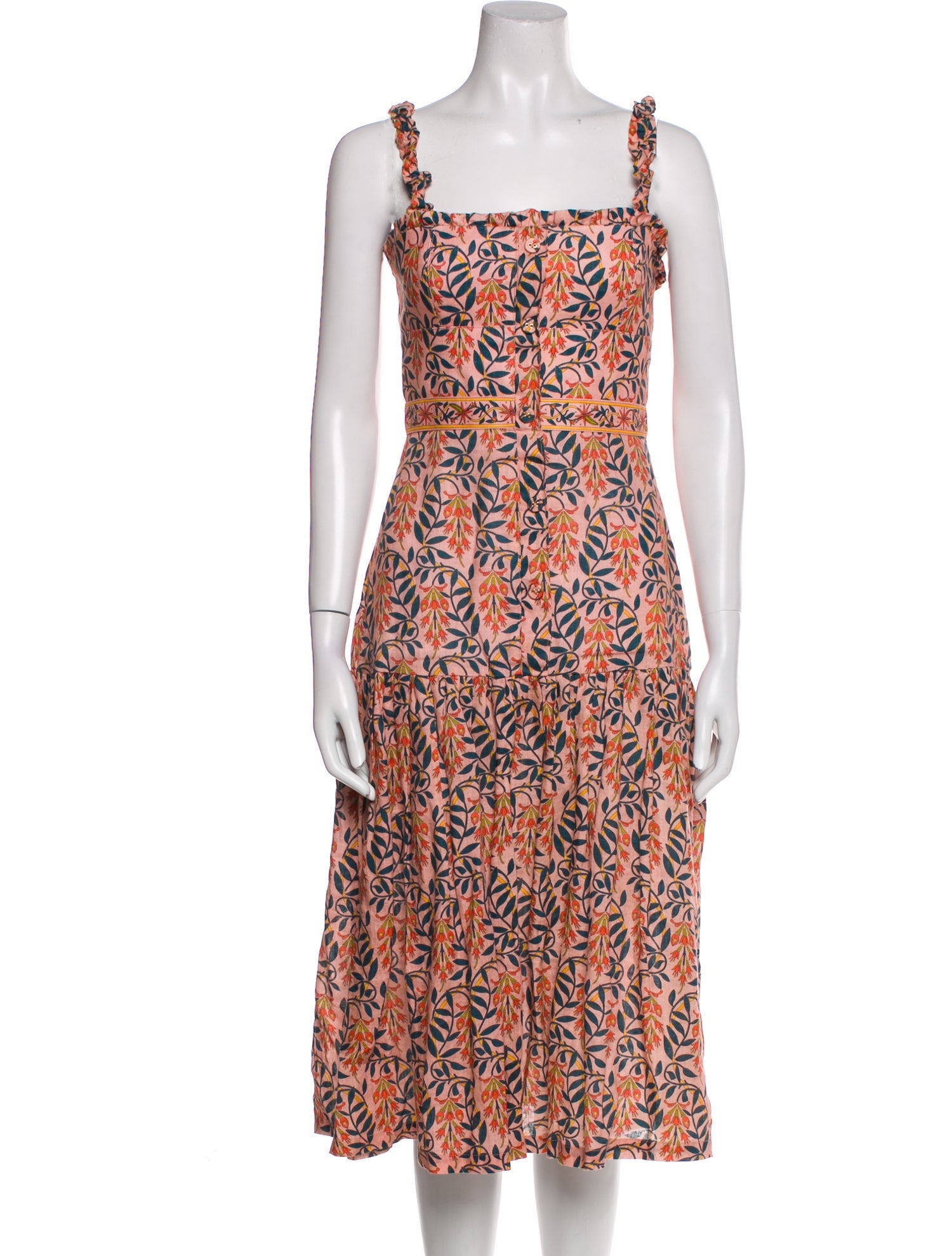 Agua by Agua Bendita Linen Midi Length Dress