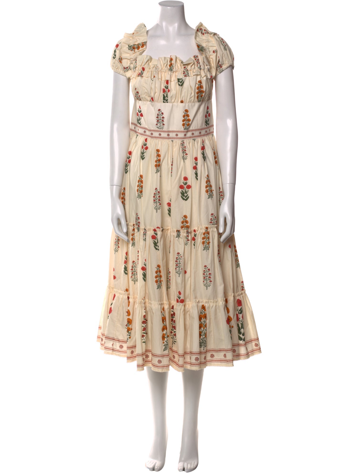 Agua by Agua Bendita Floral Print Midi Length Dress