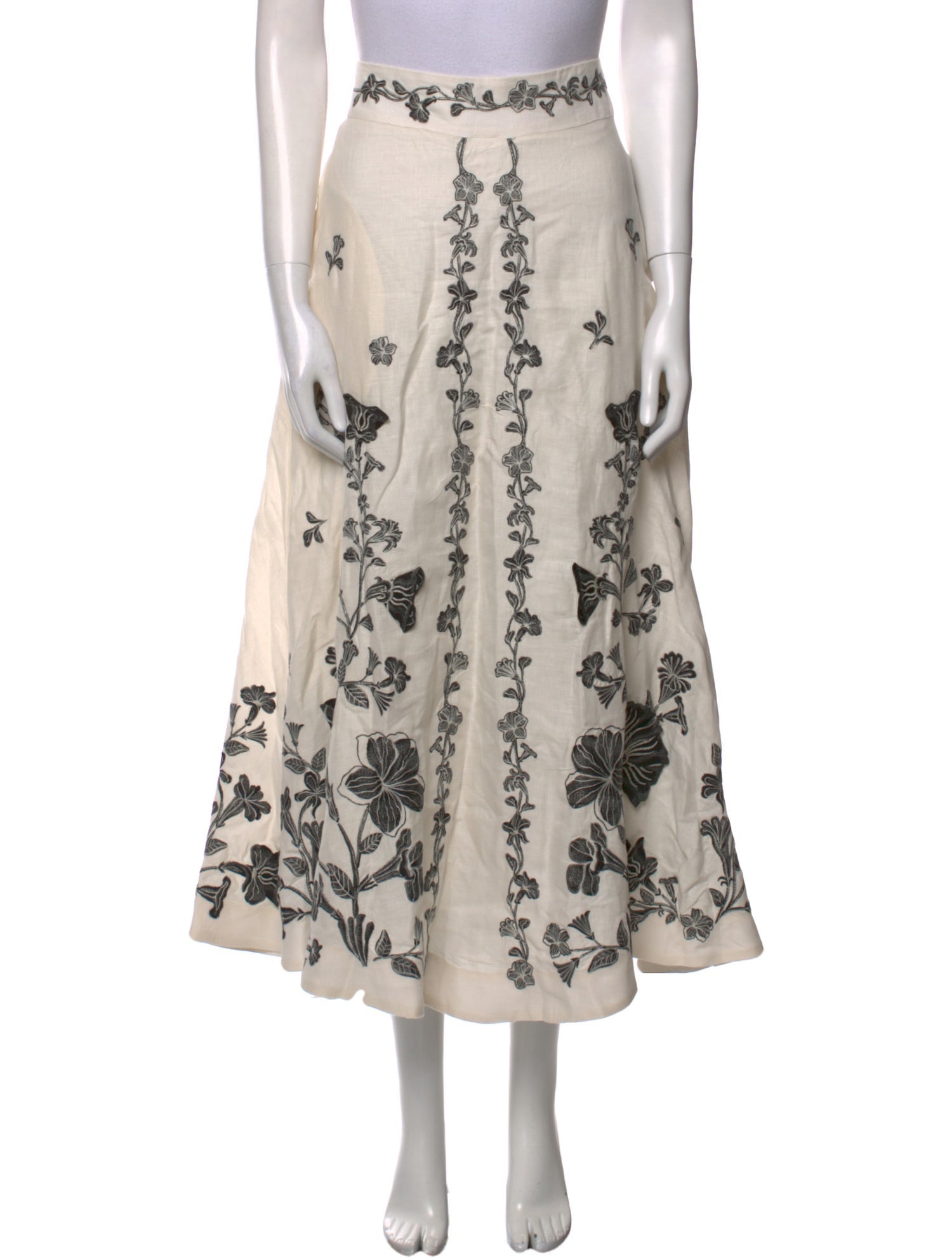 Agua by Agua Bendita Linen Midi Length Skirt