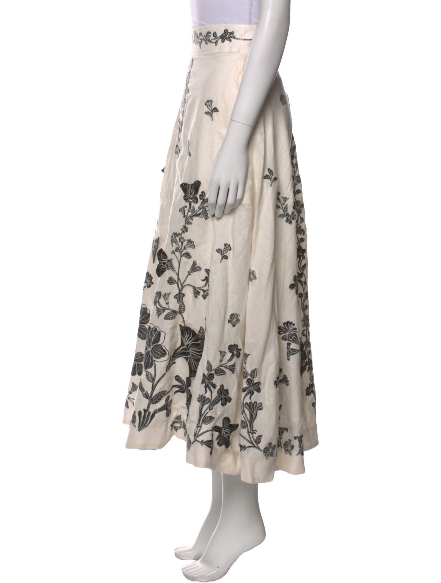 Agua by Agua Bendita Linen Midi Length Skirt