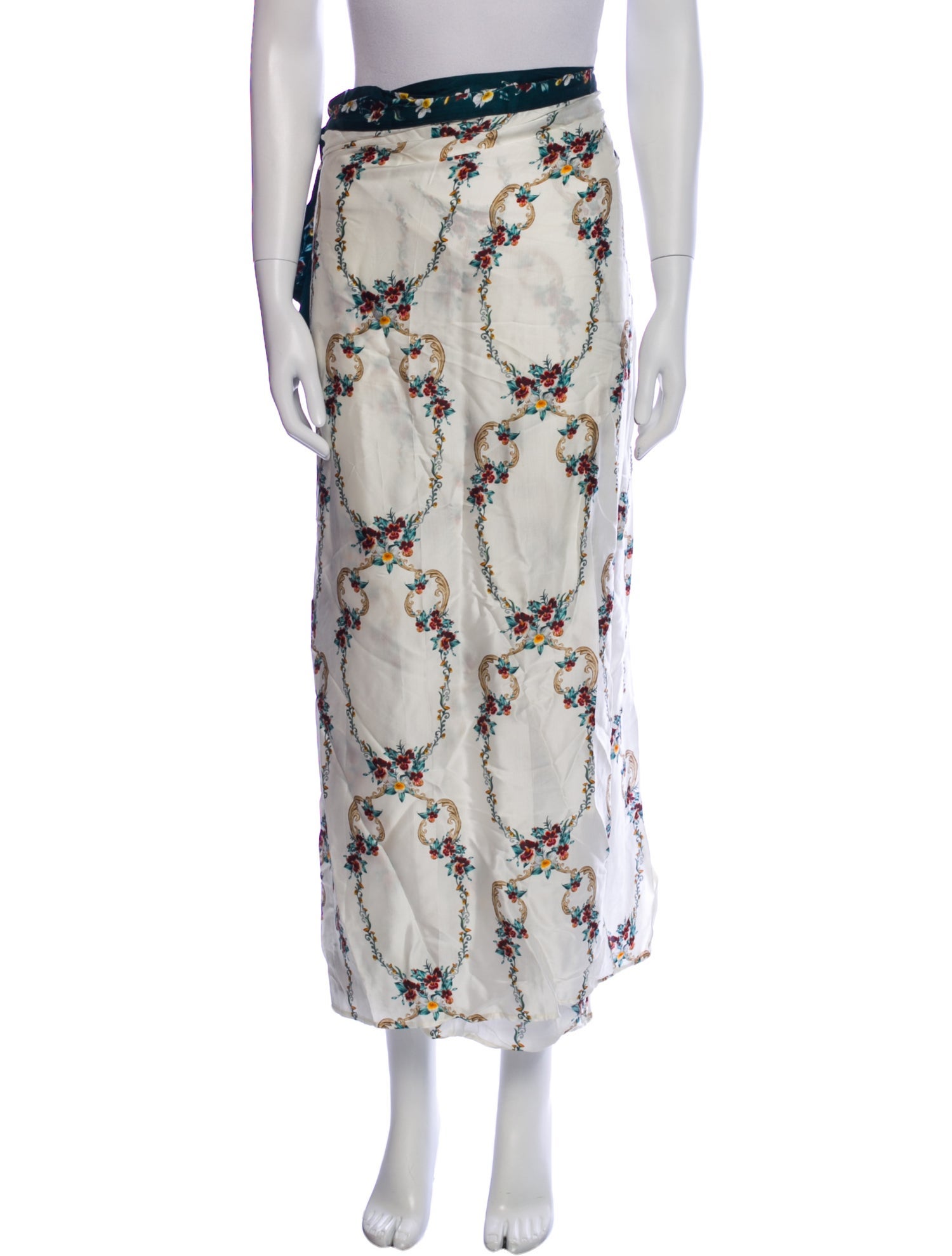 Agua by Agua Bendita Floral Print Midi Length Skirt w/ Tags