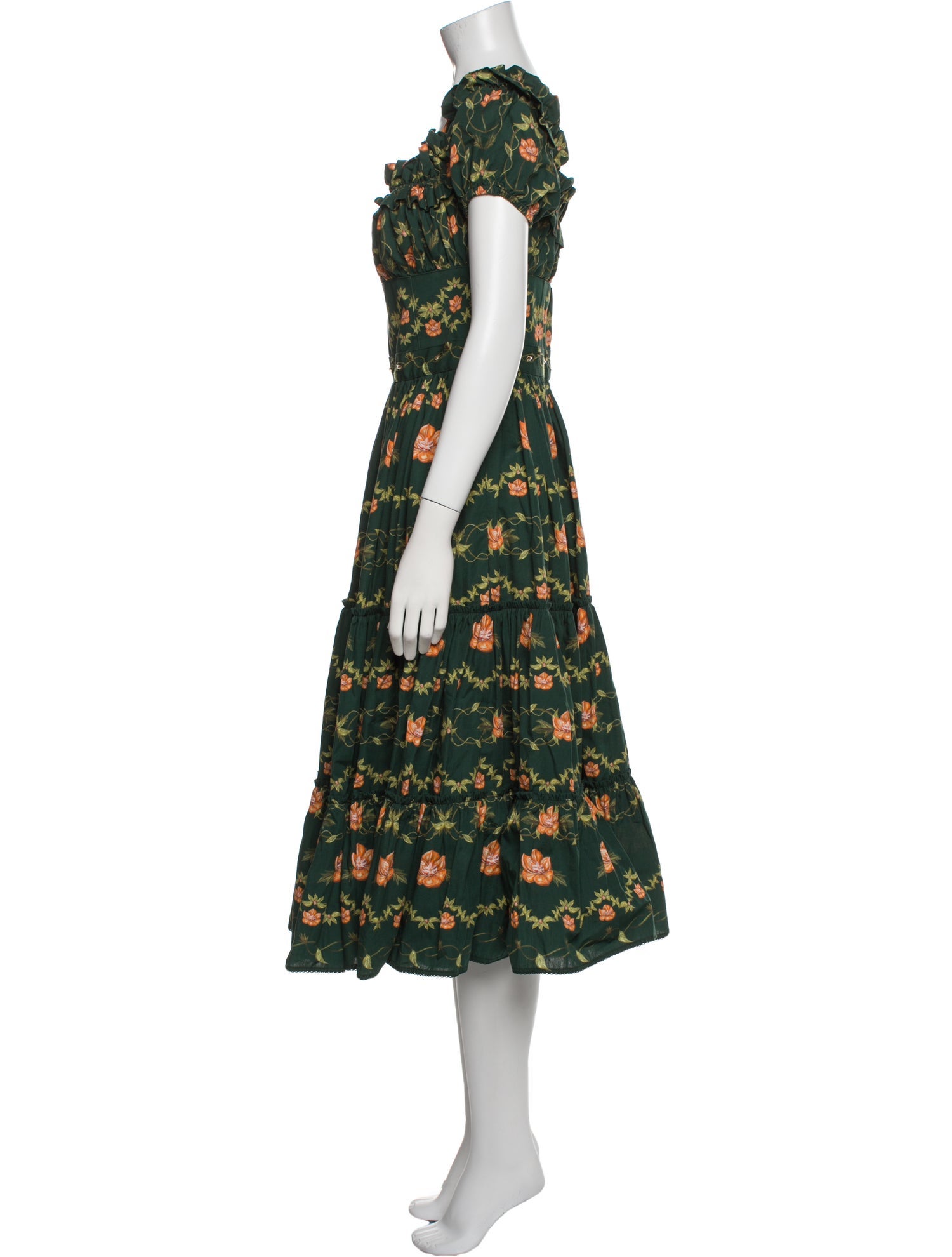 Agua by Agua Bendita Floral Print Midi Length Dress