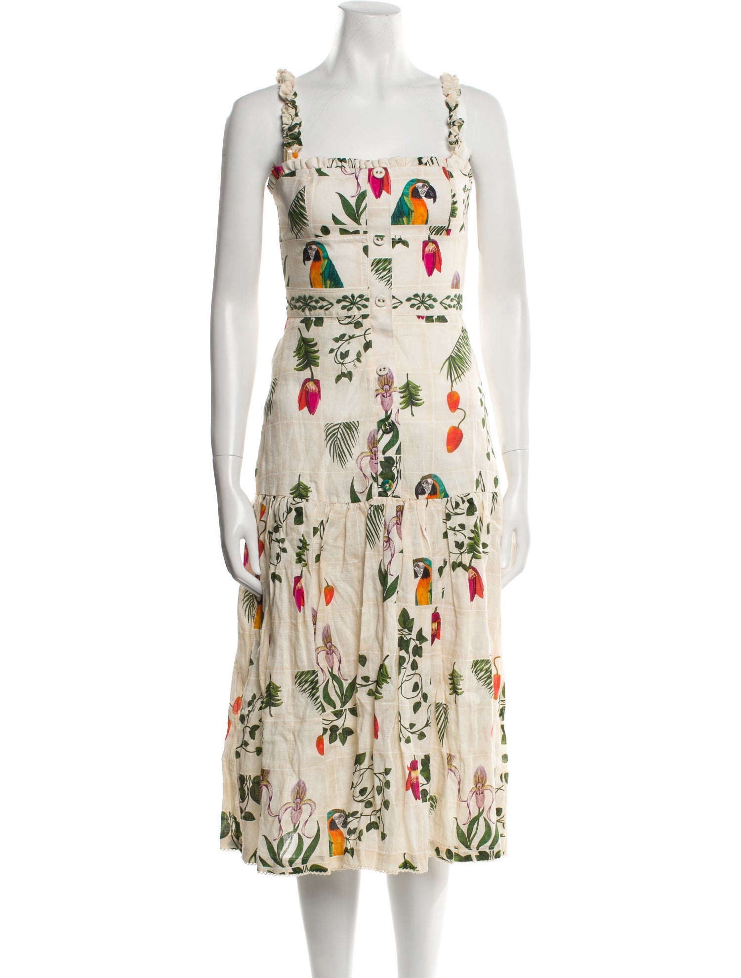 Agua by Agua Bendita Linen Midi Length Dress