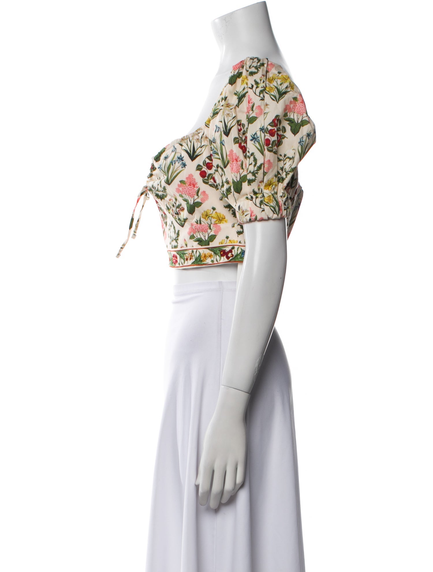 Agua by Agua Bendita Floral Print V-Neck Crop Top