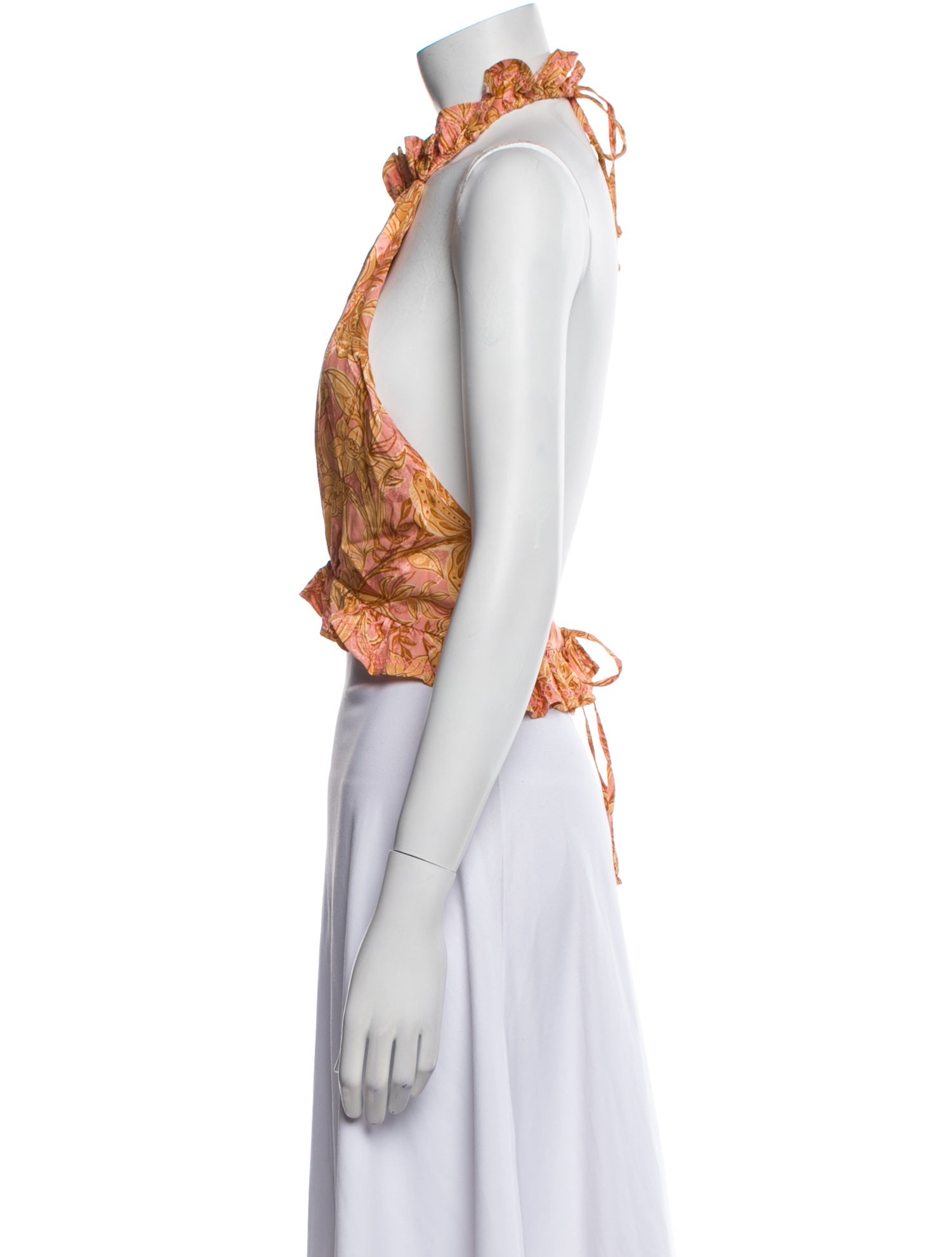 Agua by Agua Bendita Paisley Print Mock Neck Crop Top