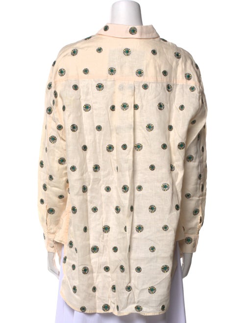 Agua by Agua Bendita Linen Printed Button-Up Top