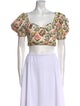 Agua by Agua Bendita Floral Print Square Neckline Crop Top