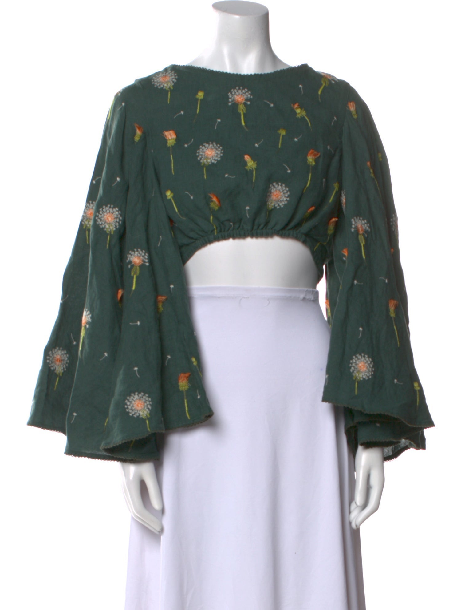 Agua by Agua Bendita Linen Printed Crop Top