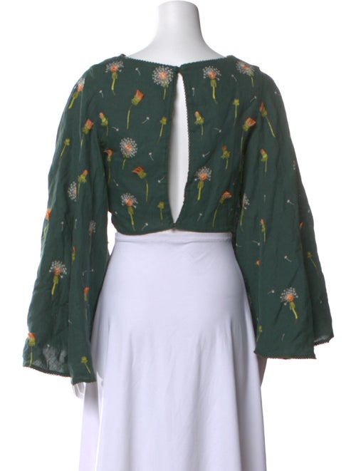 Agua by Agua Bendita Linen Printed Crop Top