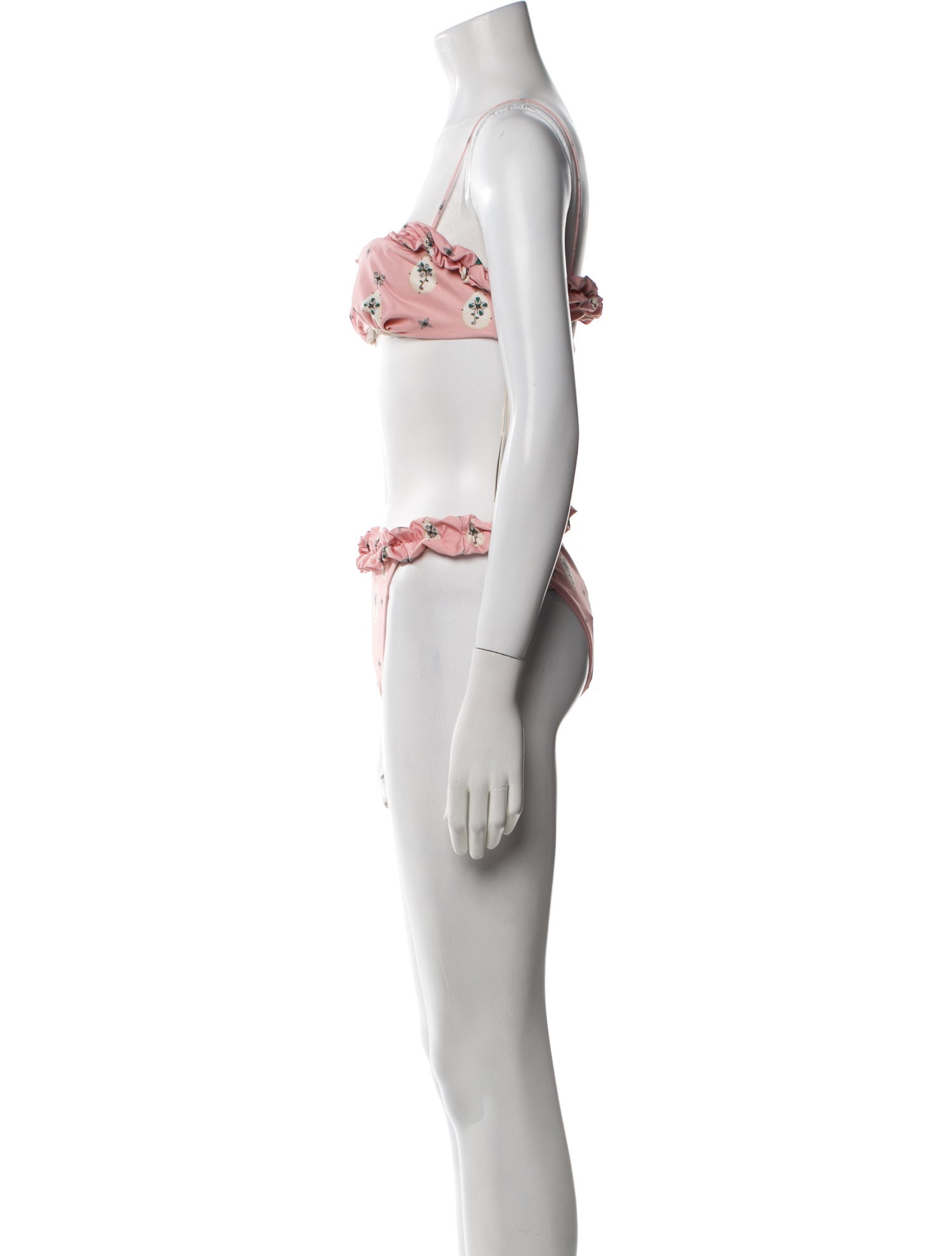 Agua by Agua Bendita Printed Pleated Accents Bikini w/ Tags