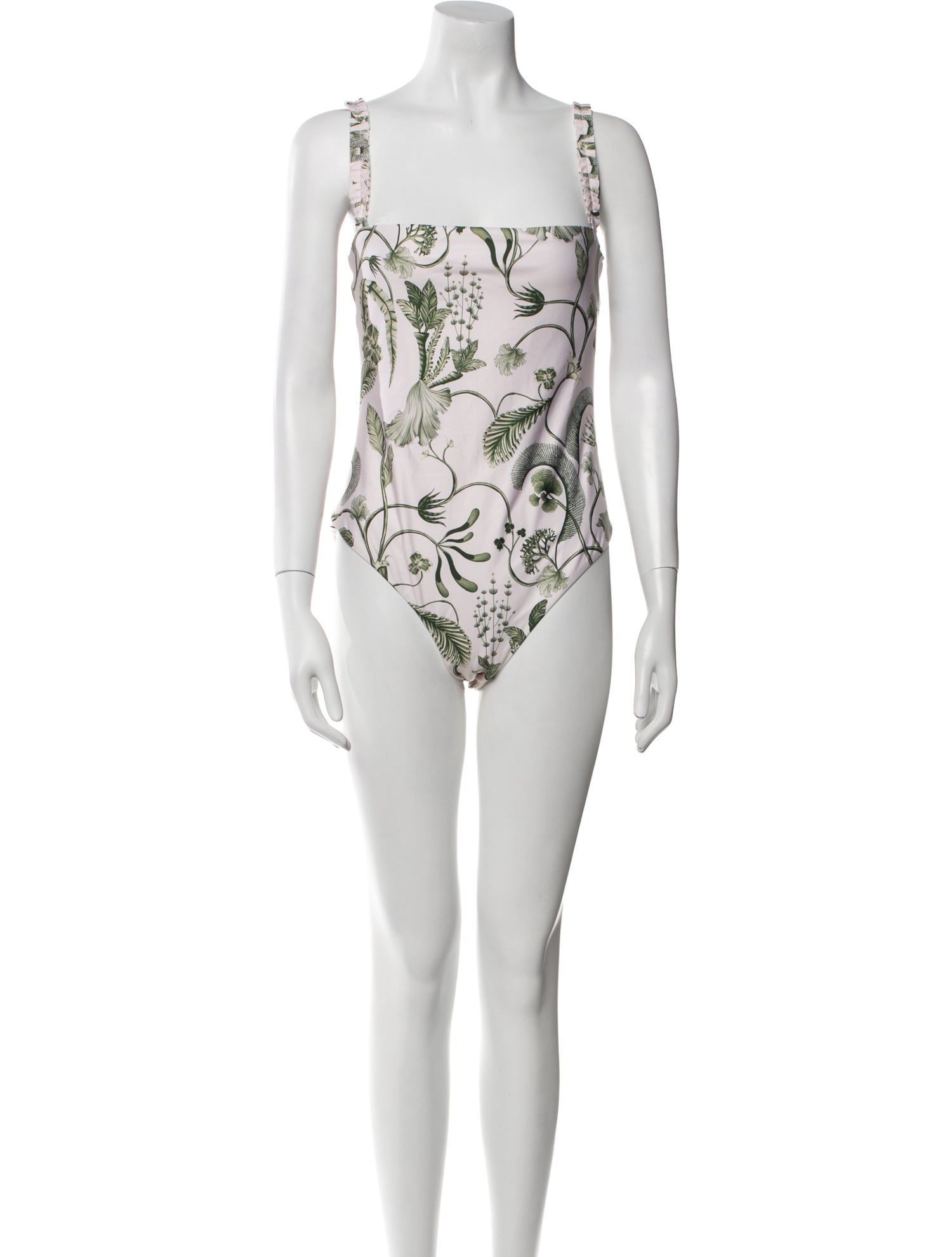 Agua by Agua Bendita Printed Ruffle Embellishment One-Piece w/ Tags