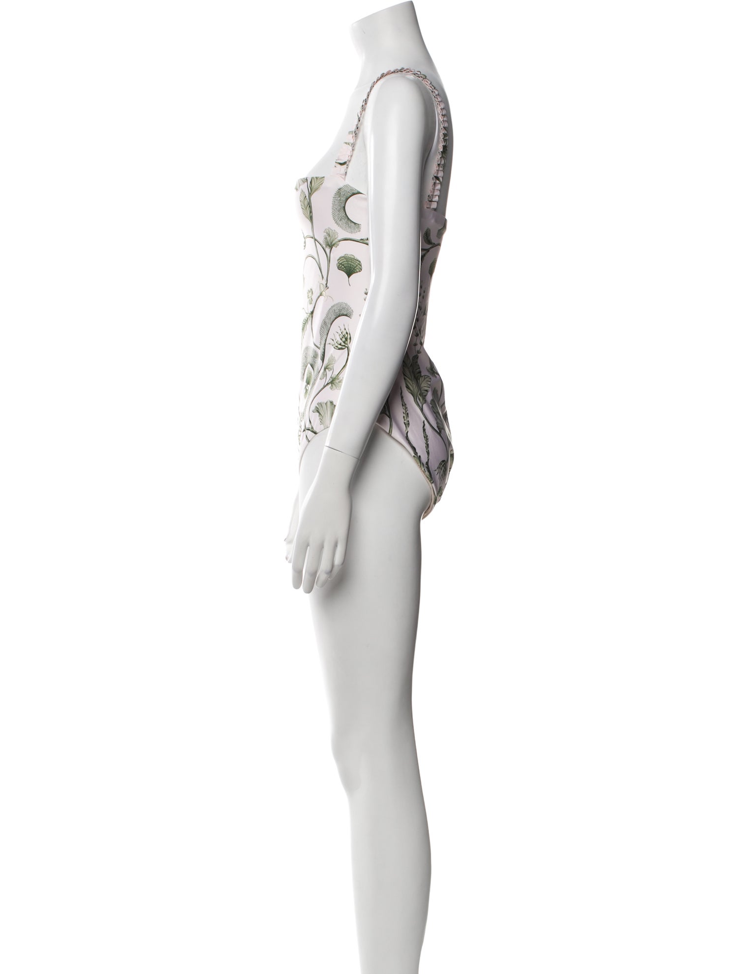 Agua by Agua Bendita Printed Ruffle Embellishment One-Piece w/ Tags