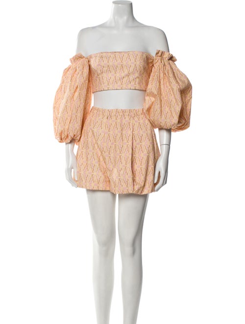 Agua by Agua Bendita Printed Ruffle Embellishment Short Set