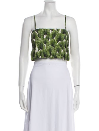 Agua by Agua Bendita Printed Square Neckline Crop Top